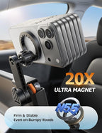 Lamicall for Tesla Phone Mount - [Strongest N55 Magnet] for Tesla Model 3 Y Juniper Accessories, Ultra Stable for Magsafe Car Mount, Magnetic Phone Holder Compatible with iPhone 17 16 15 14 13 Pro Max