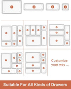 SMARTAKE 37-Piece Drawer Organizer with Non-Slip Silicone Pads, 4-Size Desk Drawer Organizer Trays Storage Tray for Makeup, J