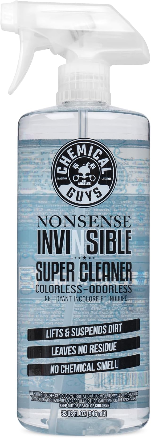 Chemical Guys Nonsense Colorless & Odorless All Surface Cleaner - Clear, Safe for Vinyl, Rubber, Plastic, Carpet, and Upholst