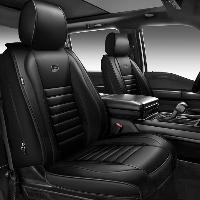 CAR PASS Nappa Leather Car Seat Covers Full Set, Luxury Seat Protector for Cars, Waterproof Anti-Slip Car Seat Cushion Armres