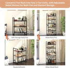 6 Tier Shoe Rack, Tall Metal Shoe Storage with Adjustable Shelves, Holds 12-14 Pairs, Stackable Shoe Stand for Garage Hallway