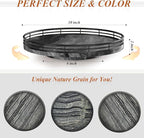 Marble Lazy Susan Turntable for Table Top – 10” Round Ancient Wood Grain Marble Tray Organizer for Dining Table, Kitchen Coun