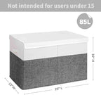 INDRESSME 25"x13"x16" Large Toy Storage Box with Lid, Toy Chest Organizer Toy Basket with Dividers for Playroom, Bedroom, Clo