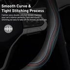 Car Steering Wheel Cover for BMW X3 X5 X7 3 5 Series 328i 528i 535i 530i 540i 320i 330i 325i X1 X2 X4 X6 1 2 4 6 7 8 Series e90 e60 f30 Accessories, 2026 Leather Black (Red Blue)