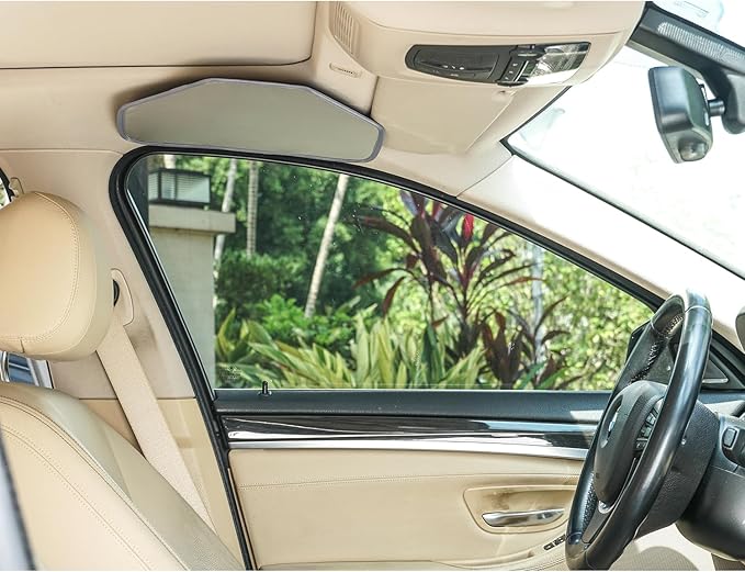 TFY Side Window Sun Visor for Car Roof Handles - Sun Glare and Heat Blocker for Driver or Passenger, Reduces Side Window Glare, Easy Installation and Storage (Gray)
