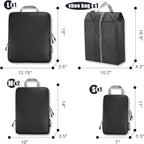 BAGAIL 5 Set Ultralight Compression Packing Cubes Travel Accessories Expandable Packing Organizers(Black)