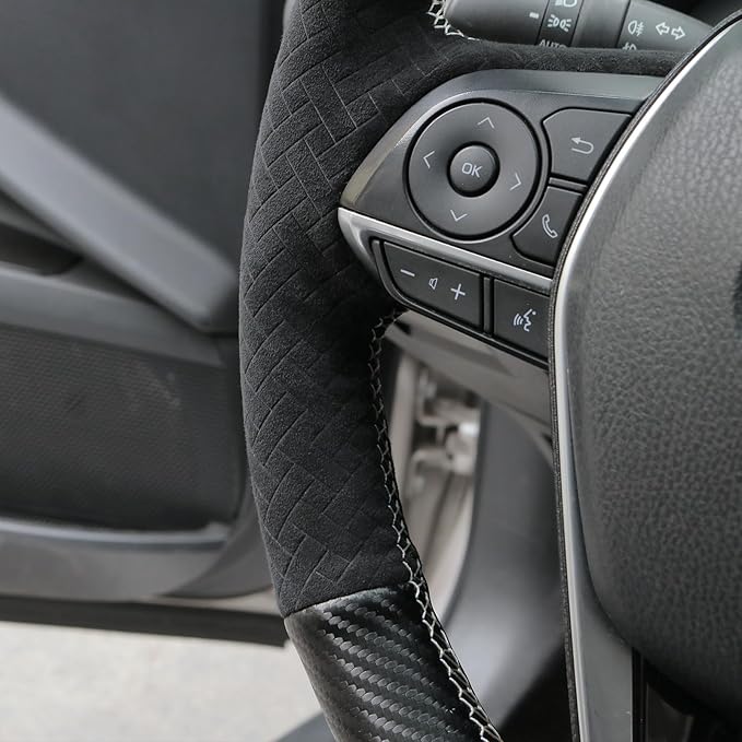 MEWANT Breathable Hand Sewn Car Steering Wheel Cover for Toyota Camry 2018-2019 / Toyota Avalon 2019 / Toyota Corolla 2019-2020 / Toyota RAV4 2019 Steering Wheel Accessories