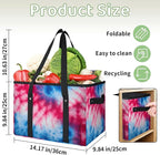 Reusable Grocery Bags Heavy Duty Shopping Bags Foldable Large Tote Bags with Long Handles & Hard Bottom