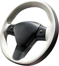 MEWANT Hand Stitched Real Leather Steering Wheel Cover for Tesla Model 3 2017-2023 / Model Y 2020-2023 for Tesla Model 3/Y Accessories(3D Style)