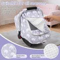 Car Seat Cover Baby, Mink Dot Infant Car Seat Cover for Outdoor, Breathable Carseat Cover with Mesh Peep Window & Sun Shade f
