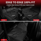 LASFIT Floor Mats for Ford F-150 2015-2026 | F150 Lightning 2022-2025 SuperCrew (Rear w/o Fold Flat Storage) Carpet Floor All Weather Protector TPE Truck Liners- 1st & 2nd Row, 3pcs Black