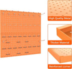 TORACK Metal Pegboard Wall Organizer 24" x 24" or 12" x 48", 70 PCS Tools Storage Pegboard for Garage, Modular Pegboard, Tool