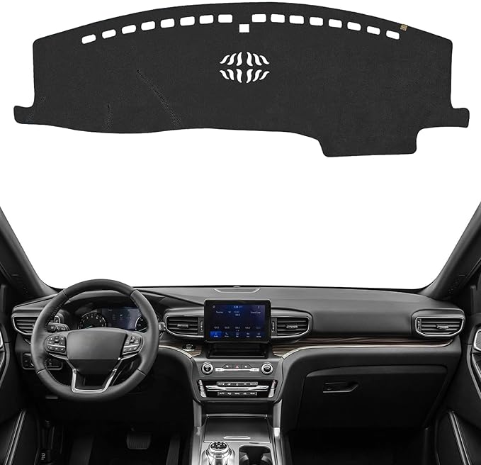 KEYOOG Dashboard Cover Dash Mat Fit for Fo-rd Explorer 2024-2020 (Without HUD Models),Car Dash Board Mat Anti-Glare Carpet,No