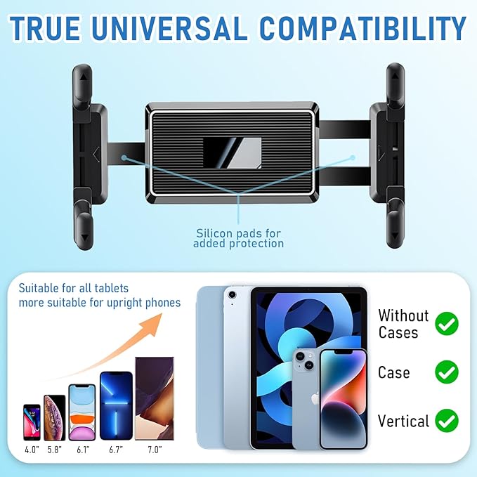 Tablet Mount for Truck, Car Phone Holder,Dashboard Windshield Phone Holder 16.9 inch Long Arm,Super Suction Cup Compatible with Pickup Truck,4.7-12.9in Tablet & iPad