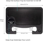 CarQiWireless Auto Steering Wheel Desk for Tesla Model 3 Model Y S X (Not for Yoke), Hollow Steering Wheel Tray for Laptop, Tablet, iPad, Or Notebook - Car Travel Table with Food Hook and Eating Tray
