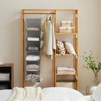 YOUDENOVA Hanging Closet Organizer and Storage, 6-Shelf Closet Hanging Storage Shelves, Light Grey