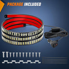Nilight 60 Inch Truck Tailgate Strobe Light Strip Tail Emergency Bar Rear Window Warning Lamp Ultra-Bright Double Row 360 LED for Pickup Trailers Construction Vehicles Car SUV, Amber White