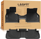 LASFIT Floor Mats for BMW IX 2022-2025 2026 xDrive45 xDrive50 xDrive60 M60 M70, All Weather Protection Floor Liners, TPE Car Mat for BMW IX Accessories, Anti-Slip, 1st & 2nd Row, Black