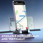 Car Dashboard Phone Holder, 360 Degree Adjustable Bracket with Anti-slip Base, One-hand Operation Snap-on Navigation Mount, U