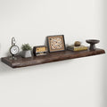 RICHFOCUS Live Edge Elm Floating Shelves - 48" W x 9.3" D Rustic Solid Wood Wall Shelves with Invisible Bracket, Wall-Mounted