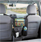 Upgraded Car Mesh Bag Elastic Seat Back Mesh Bag With Paper Towel and Handbag Bracket and Back Seat Storage Bag for Children Pets and Travel Necessities. (black)