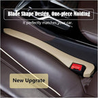 2Pcs Car Seat Gap Filler PU Leather, Auto Crevice Catcher Drop Blocker to Fill The Side Seat and Console Gap, Universal Vehicle Interior Accessories for Car, SUV, Truck (Beige)