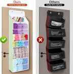 Univivi Hanging Yarn Storage Organizer with 5 Zipper Closure Compartments, Large Capacity Knitting Organizer Storage, Over th