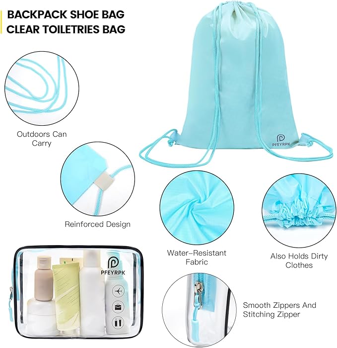 PFEYRPK Lightweight Compression Packing Cubes for Suitcases, Compressible Expandable Travel Packing Organizer with Clear Toil