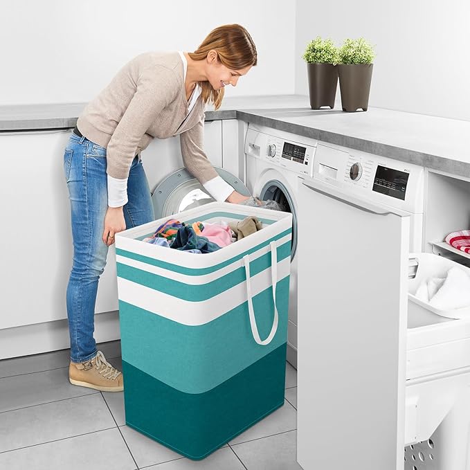 StorageRight Large Collapsible Laundry Basket Hamper with Easy Carry Handles，Freestanding Clothes Hampers for Laundry, Bedroo