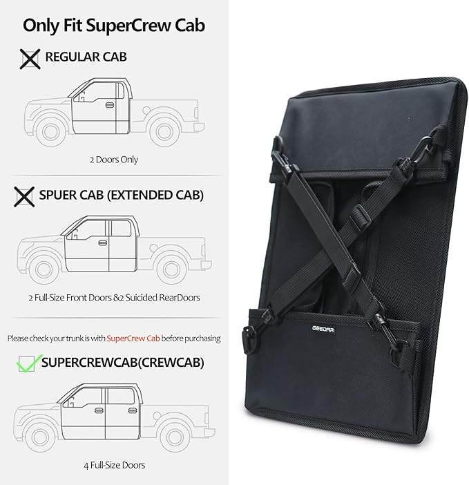 GEEDAR Under Seat Storage Truck Tool Box Organizer for Truck Underseat Storage Ford F150 F250 F350 Chevy Silverado Accessories (for the Single Seat)