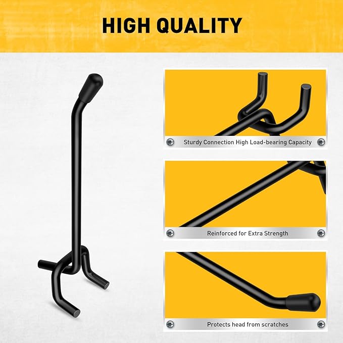 ELEAD 60-Piece 4 Inch Extra Thick Pegboard Hooks, Heavy Duty Peg Board Organizer Accessories, Peg Board Tool Hangers Fit for 