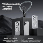 TELESIN Magnetic Neck Mount for Phones, Neck Cell Phone Holder POV/Vlog Selfie Mount Hand Free Phone Neck Holder Chest Stand Strap Video Recording for iPhone 17 16 15 14 13 12 Seires Android Phones