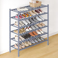 Smiry Bamboo Shoe Rack for Closet, 6 Tier Long Wooden Stackable Shoe Organizer, Free Standing Shoes Storage Shelf for Entrywa
