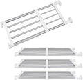 Geetery 4 Pcs Closet Tension Shelf Rod Metal Expandable Shelf Organizer Adjustable Closet Shelves Rack DIY Dividers Separator