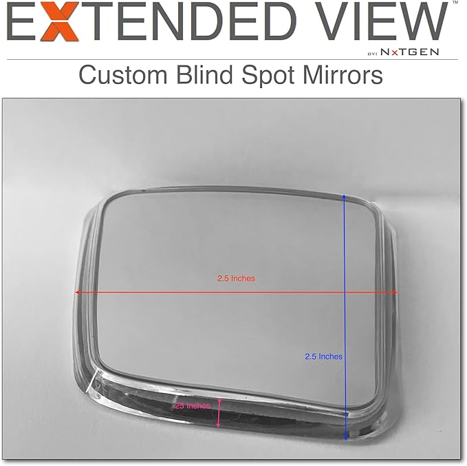 Custom GMC Sierra Blind Spot Mirrors - Compatible With 5th Gen Factory Mirrors With BSM | NXTGEN Extended View (2 Pack)