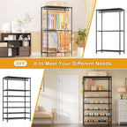 Ulif E13C Max Heavy Duty Closet Organizer System，Freestanding Clothing Racks for Hanging Clothes，Adjustable Garment Rack 86" 