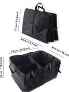Trunk Organizer for Car - 52L Large Capacity Collapsible Multi Compartments Storage Organizer, Portable Car Storage Box for