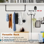 Wall Mounted Clothes Rack - 36" Industrial Pipe Clothing Garment Rack, Space - Saving Heavy Duty Detachable Black Iron Clothe