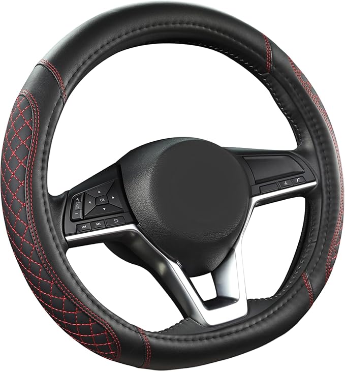 West Llama Flat Bottom Car Steering Wheel Cover for Nissan,D Shaped Steering Wheel Cover for Rogue,Altima,Kicks (Diamond Quil