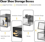 SEE SPRING X-Large Shoe Storage Box Fit Size 11, Clear Plastic Stackable Shoe Organizer for Closet, Space Saving Sneaker Shoe
