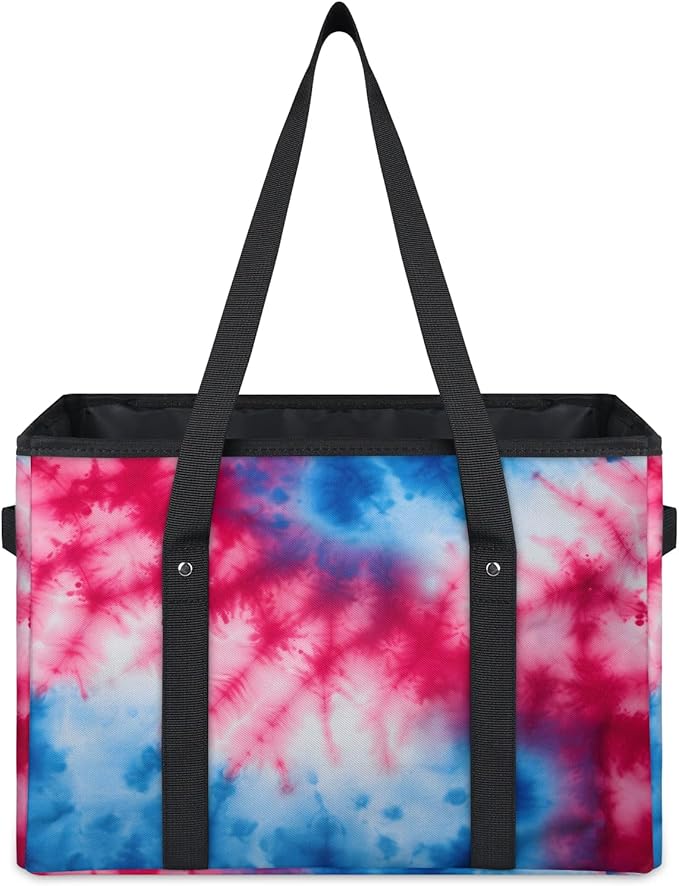 Reusable Grocery Bags Heavy Duty Shopping Bags Foldable Large Tote Bags with Long Handles & Hard Bottom
