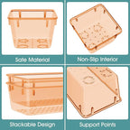 WOWBOX 25 PCS Plastic Drawer Organizer Set, 4 Sizes Desk Drawer Divider Organizers and Storage Bins for Makeup, Jewelry, Gadg