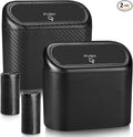 Accmor Car Trash Can with Lid, 2 Pack Mini Vehicle Trash Bin, Small Car Dustbin Garbage Organizer Holder with 2 Roll Trash Bag, Portable Hanging Leakproof Auto Storage Bag Container