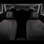 CAR PASS Quilting Leather Seat Cover Two Front Seats Only, Universal Fit Automotive Front Seat Covers Waterproof Deluxe PU Pr