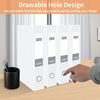 HUA JIE A4 Storage File Boxes Plastic Archives Cases with Lid, File Folder Organizer Document Filing Box for office,31×5.5×23