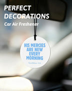 Blue Christian Round Car Air Freshener 4 Pcs, Coquette Blue Bow Bible Verse Religious Hanging Air Freshener for Cars Closet D