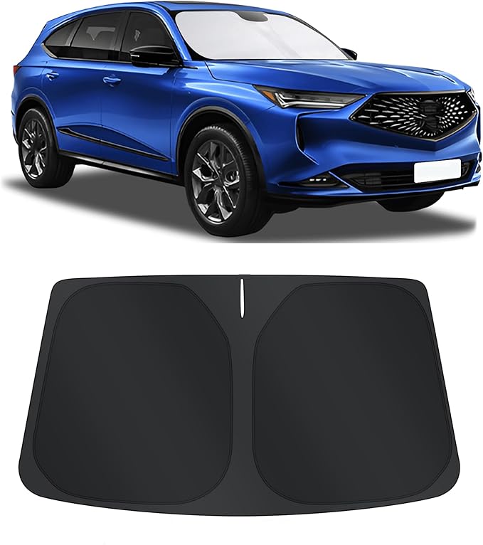 TINGLU Sun Shade for Acura MDX 2014-2020 Accessories Windshield Sun Shade Window Shade UV Rays Protection Sun Visor Cover with Steering Wheel Sunshade Storage Bag