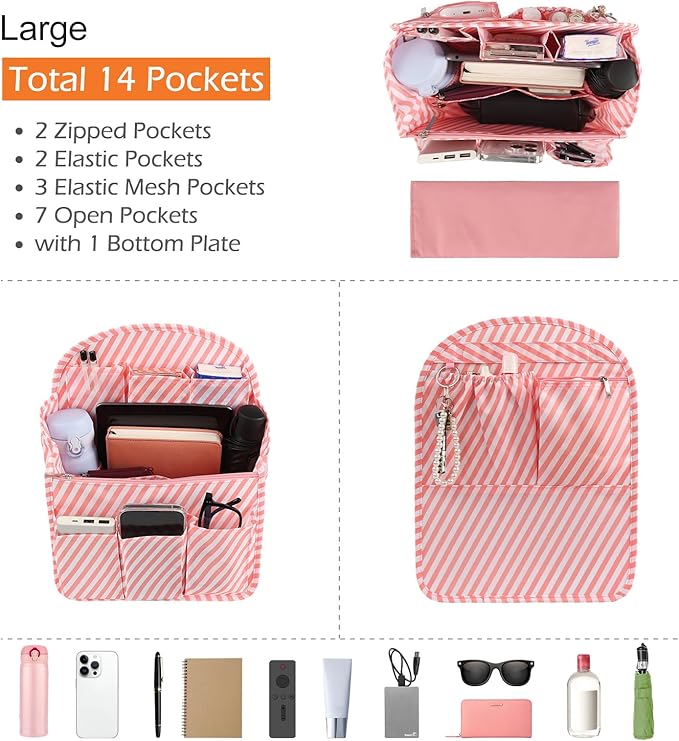 Surblue Backpack Organizer Insert Liner Hanging Travel Rucksack Purse and Handbag Insert Pocket, High-capacity Divider Foldab