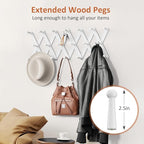 Accordion Wall Hanger, Hat Rack for Wall with 20 Coat Hooks, Expandable Hat Hangers Organizer, Vintage Decorative Coat Rack W