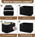 OIASKET Storage Baskets for Organizing, Woven Decorative Baskets for Shelves - Books, Towels, and Clothes, Cotton Rope Toy St